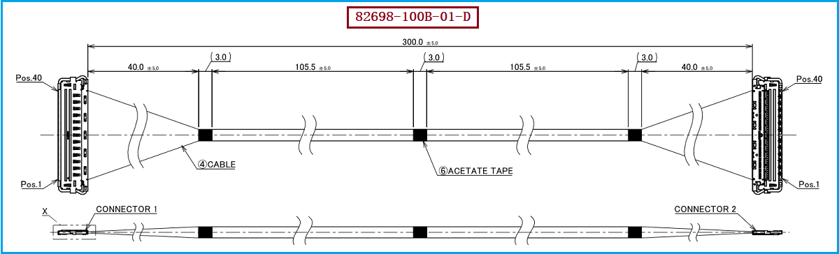 I-PEX 82698-100B-01-D极细同轴线束