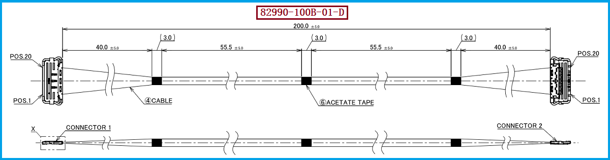I-PEX 82990-100B-01-D极细同轴线束