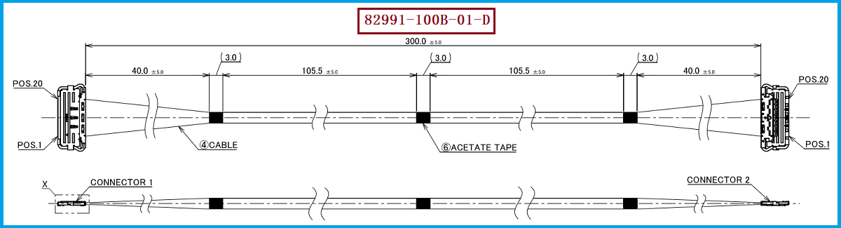 I-PEX 82991-100B-01-D极细同轴线束
