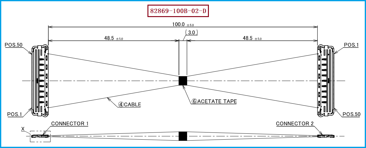 I-PEX 82869-100B-02-D极细同轴线束