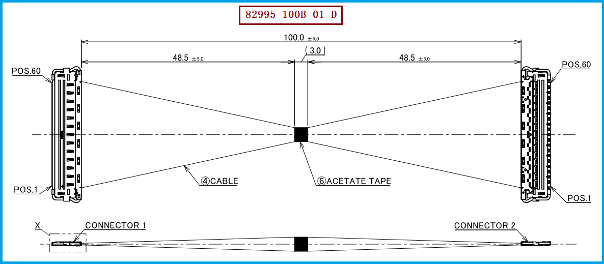 I-PEX 82995-100B-01-D极细同轴线束