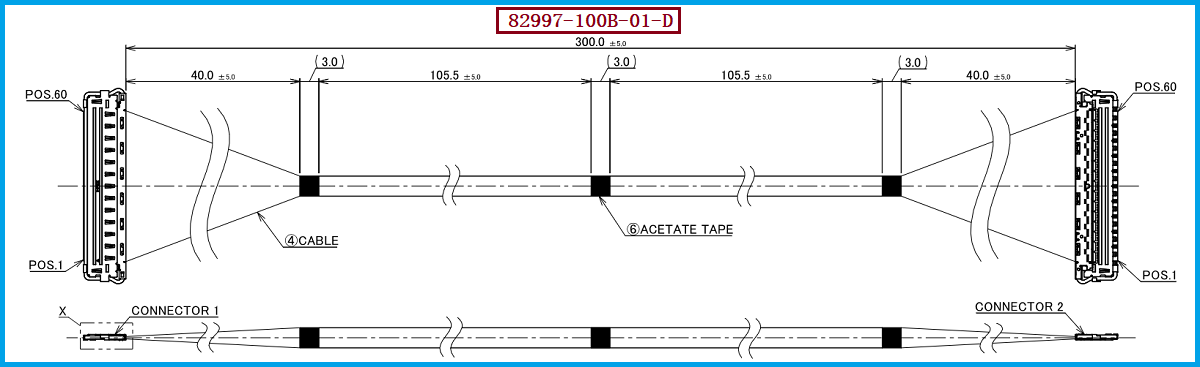 I-PEX 82997-100B-01-D极细同轴线束