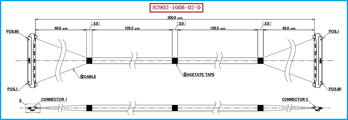 I-PEX 82902-100B-02-D极细同轴线束