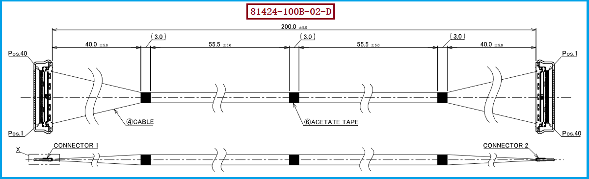I-PEX 81424-100B-02-D极细同轴线束 I-PEX 81424-100B-02-D极细同轴线束