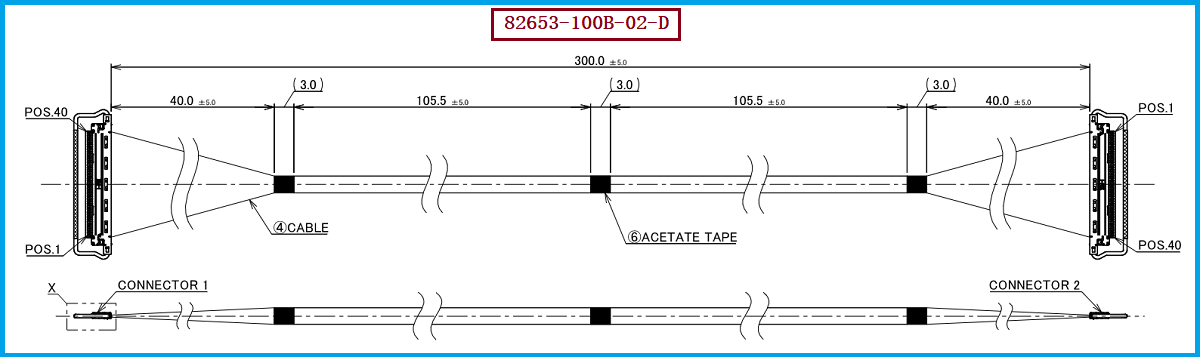 I-PEX 82653-100B-02-D极细同轴线束 I-PEX 82653-100B-02-D极细同轴线束
