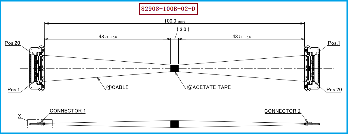 I-PEX 82908-100B-02-D极细同轴线束
