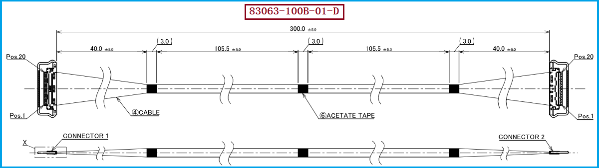 I-PEX 83063-100B-01-D极细同轴线束