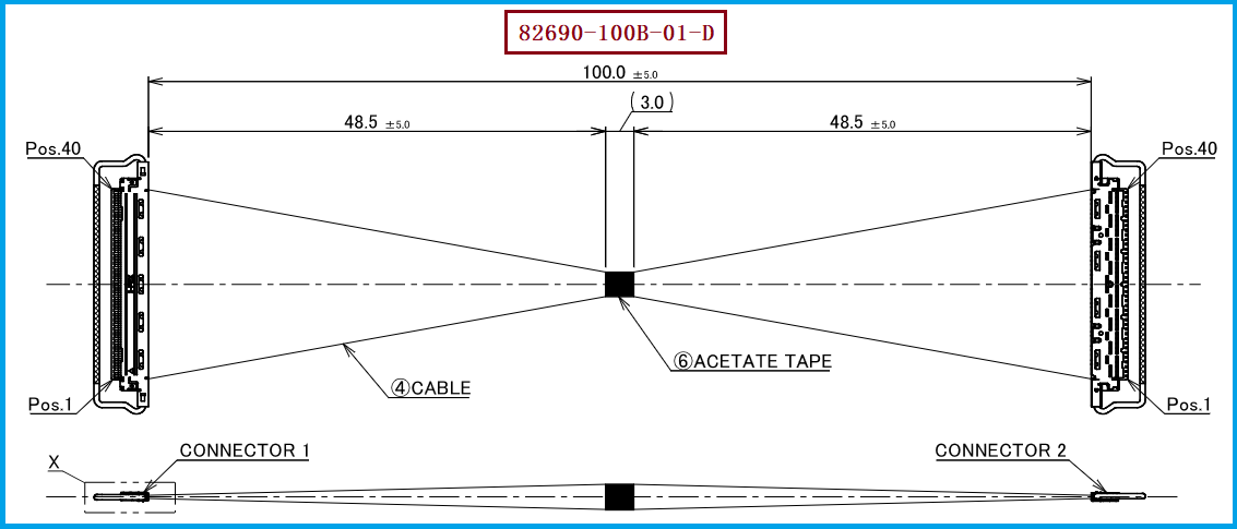 I-PEX 82690-100B-01-D极细同轴线束