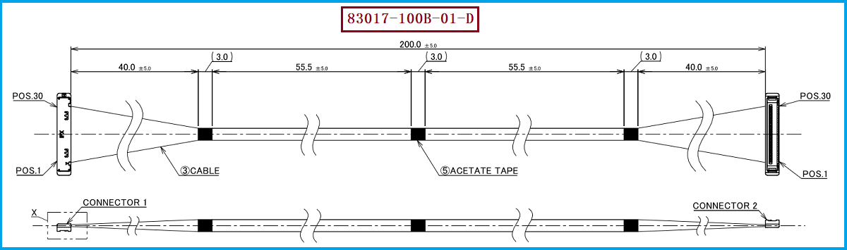 I-PEX 83017-100B-01-D极细同轴线束 I-PEX 83017-100B-01-D极细同轴线束
