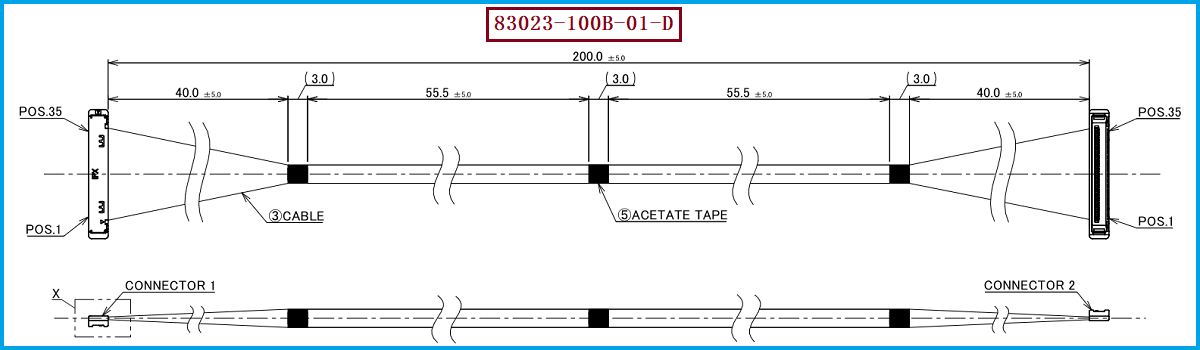 I-PEX 83023-100B-01-D极细同轴线束 I-PEX 83023-100B-01-D极细同轴线束